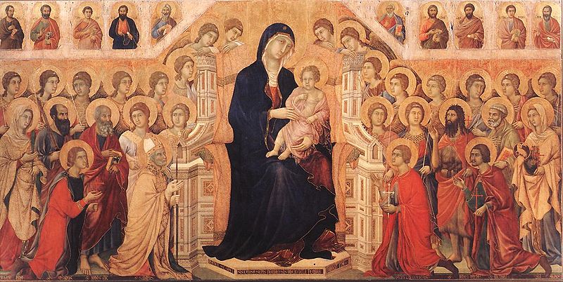 Duccio di Buoninsegna, Madonna in Maestà (fronte), 1308-1311