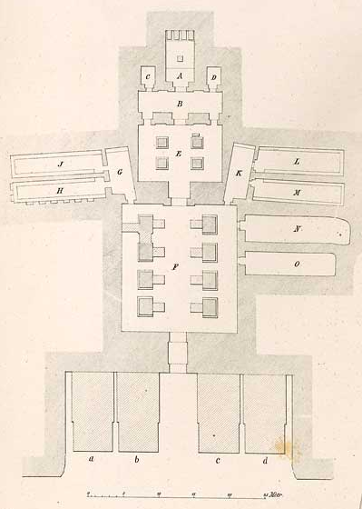 Tempio Grande di Amon ad Abu Simbel, Pianta, 1250 a.C.