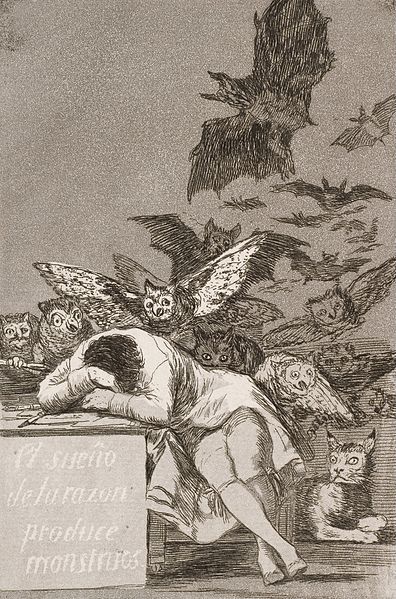 Francisco Goya, Capriccio 43: Il sonno della Ragione produce mostri, 1797