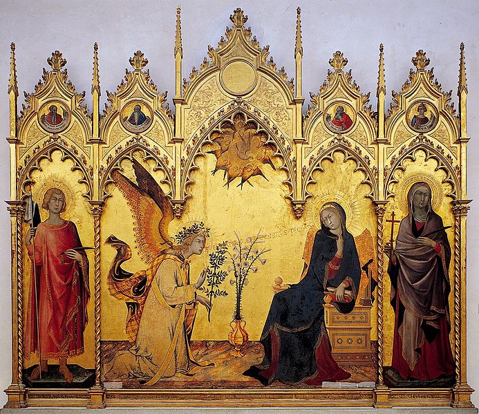 Simone Martini e Lippo Memmi, Annunciazione con Santi Ansano e Margherita, 1333