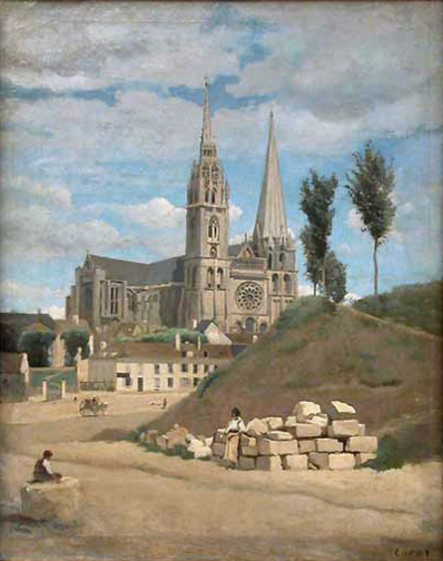 Jean-Baptiste Camille Corot, La cattedrale di Chartres, 1830
