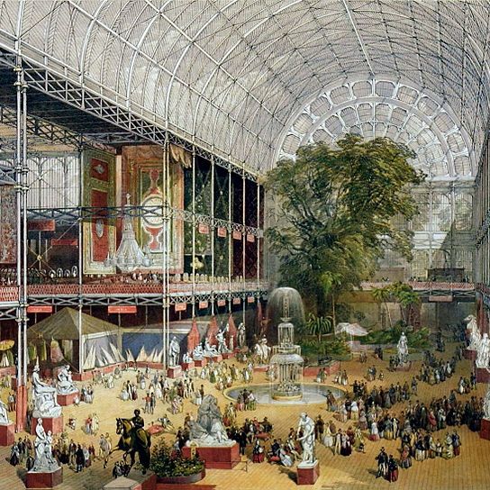 J. McNeven, Il transetto e il grande ingresso del Crystal Palace di Joseph Paxton, 1851