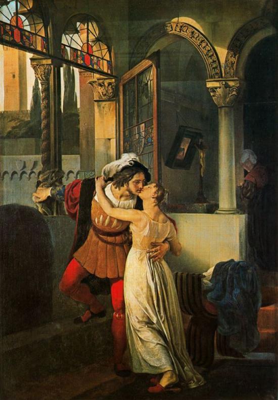 Francesco Hayez, Ultimo bacio tra Giulietta e Romeo, 1829