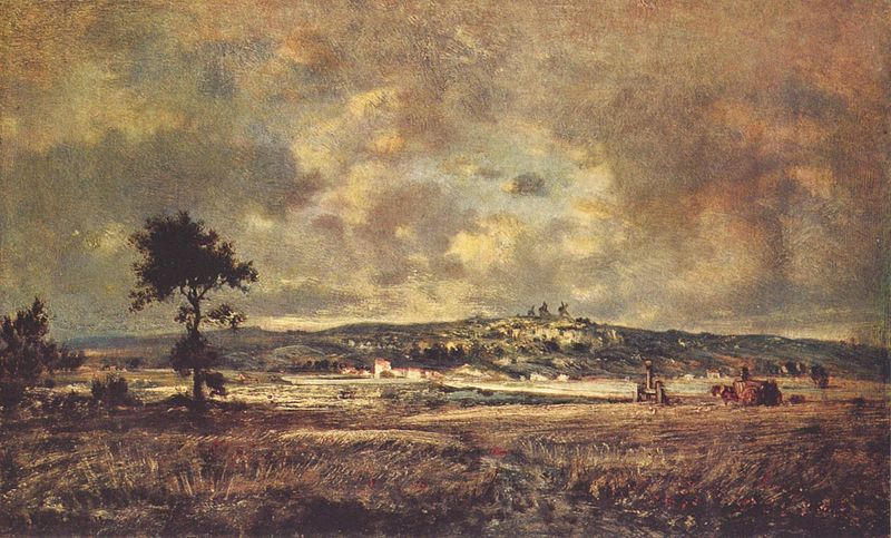 Théodore Rousseau, Prima del temporale guardando Montmartre, 1845