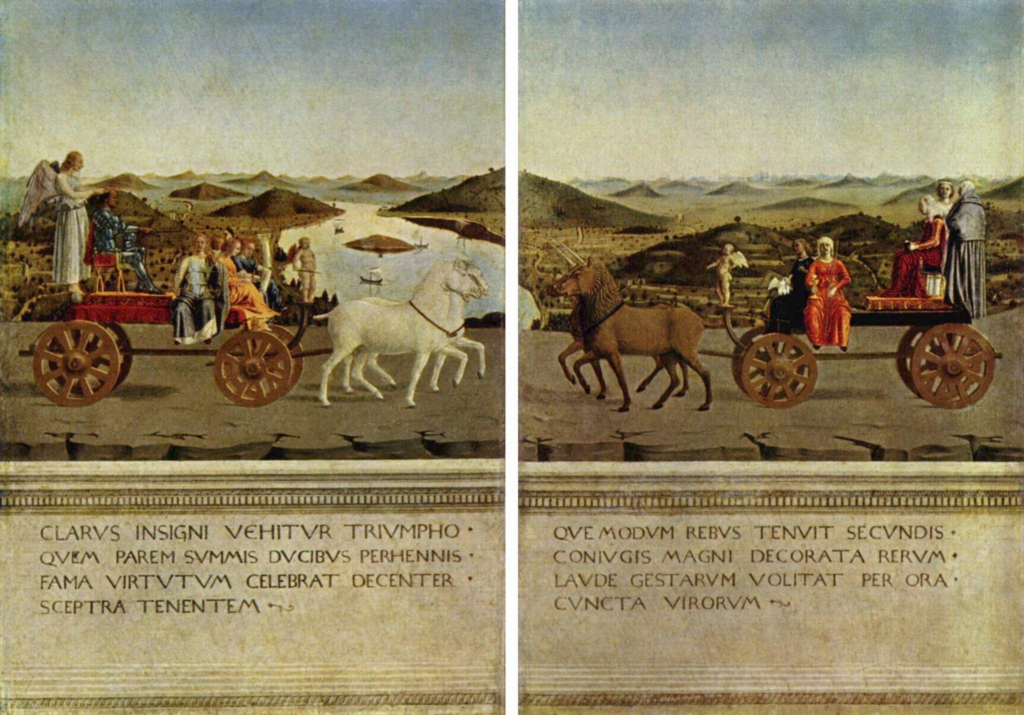 Piero della Francesca, Ritratto di Federico da Montefeltro e Battista Sforza (verso), 1465 c.ca
