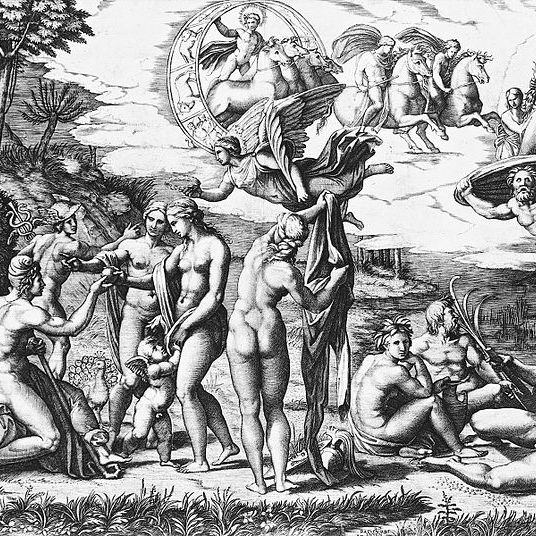 Marcantonio Raimondi (copia da Raffaello), Il giudizio di Paride, 1515-1516