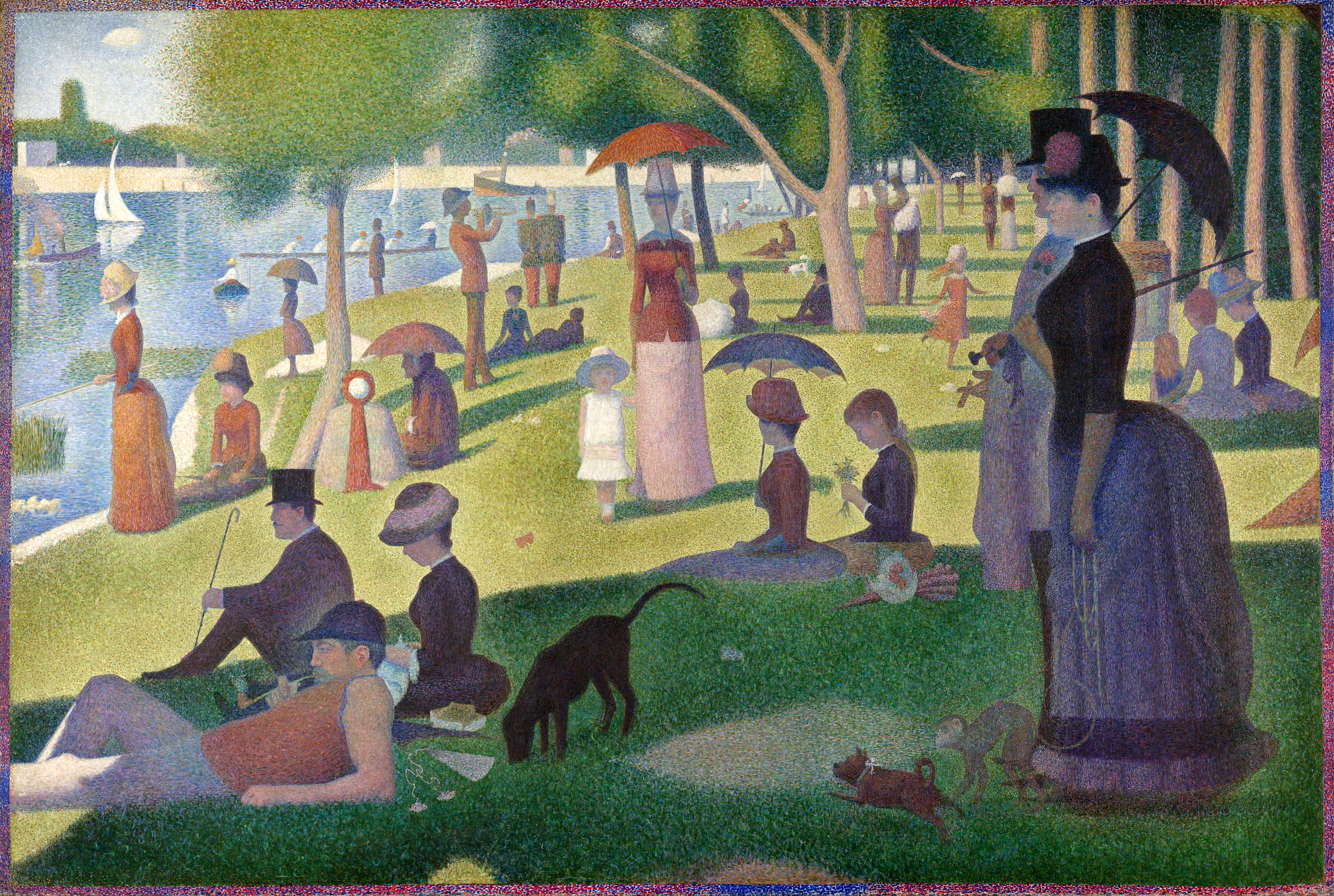 Georges Seurat, Una domenica pomeriggio a la Grande Jatte, 1884-1886 Olio su tela, 207x308 cm Art Institute of Chicago, Chicago