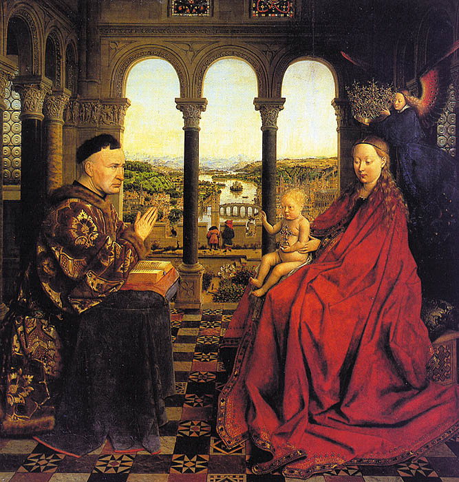 Jan van Eyck, La Vergine del Cancelliere Rolin, 1435 c.ca