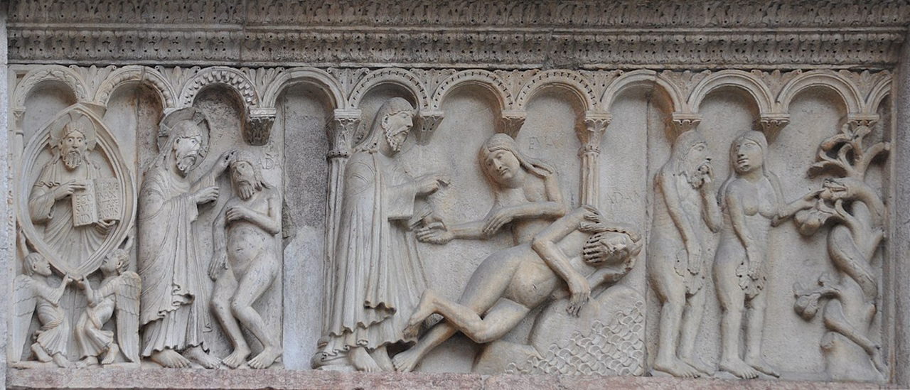 Wiligelmo, Genesi. Creazione di Adamo, Creazione di Eva, Peccato originale, 1099-1106