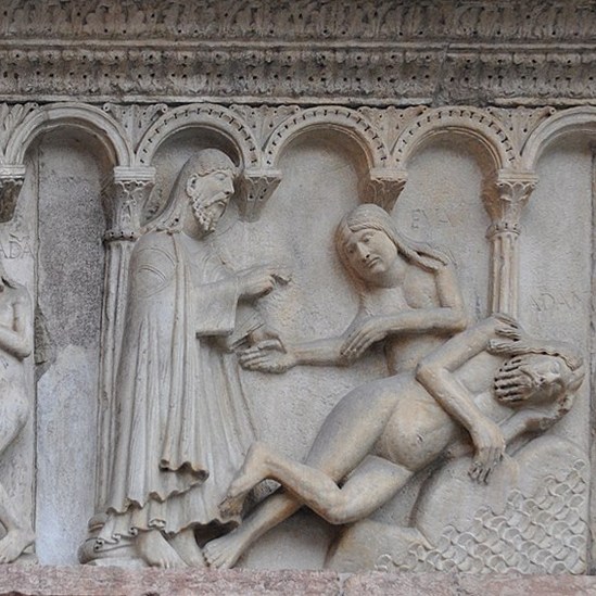 Wiligelmo, Genesi. Creazione di Adamo, Creazione di Eva, Peccato originale, 1099-1106