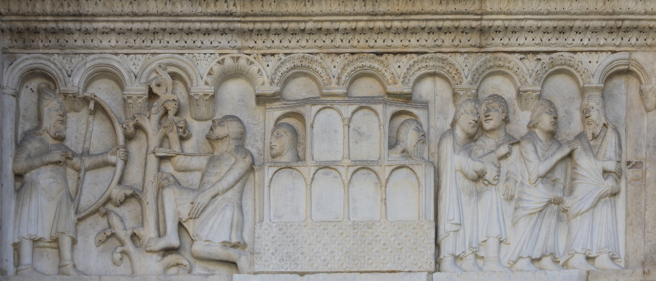 Wiligelmo, Genesi. Morte di Caino e Diluvio Universale, 1099-1106