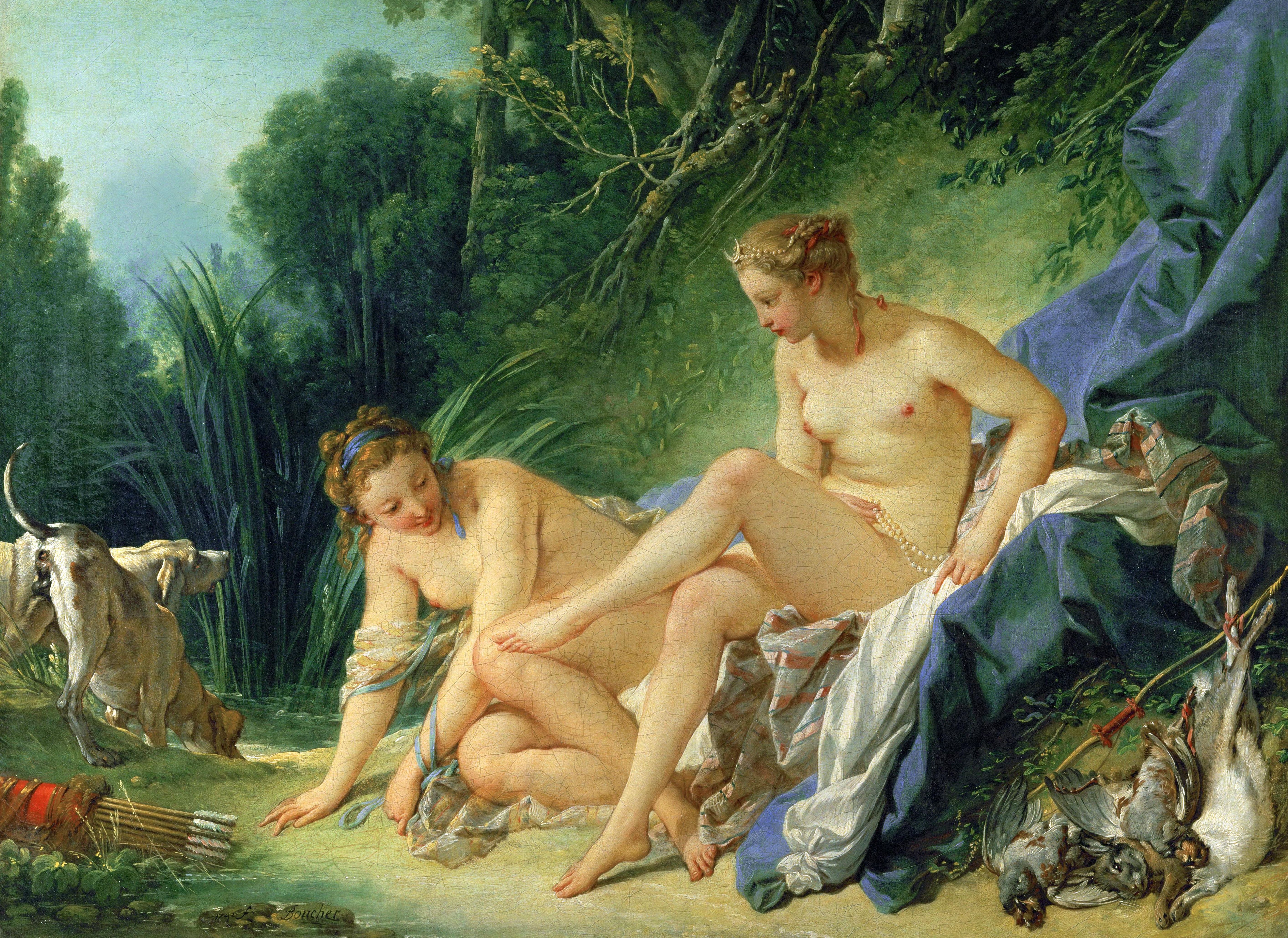 François Boucher, Diana al bagno, 1742