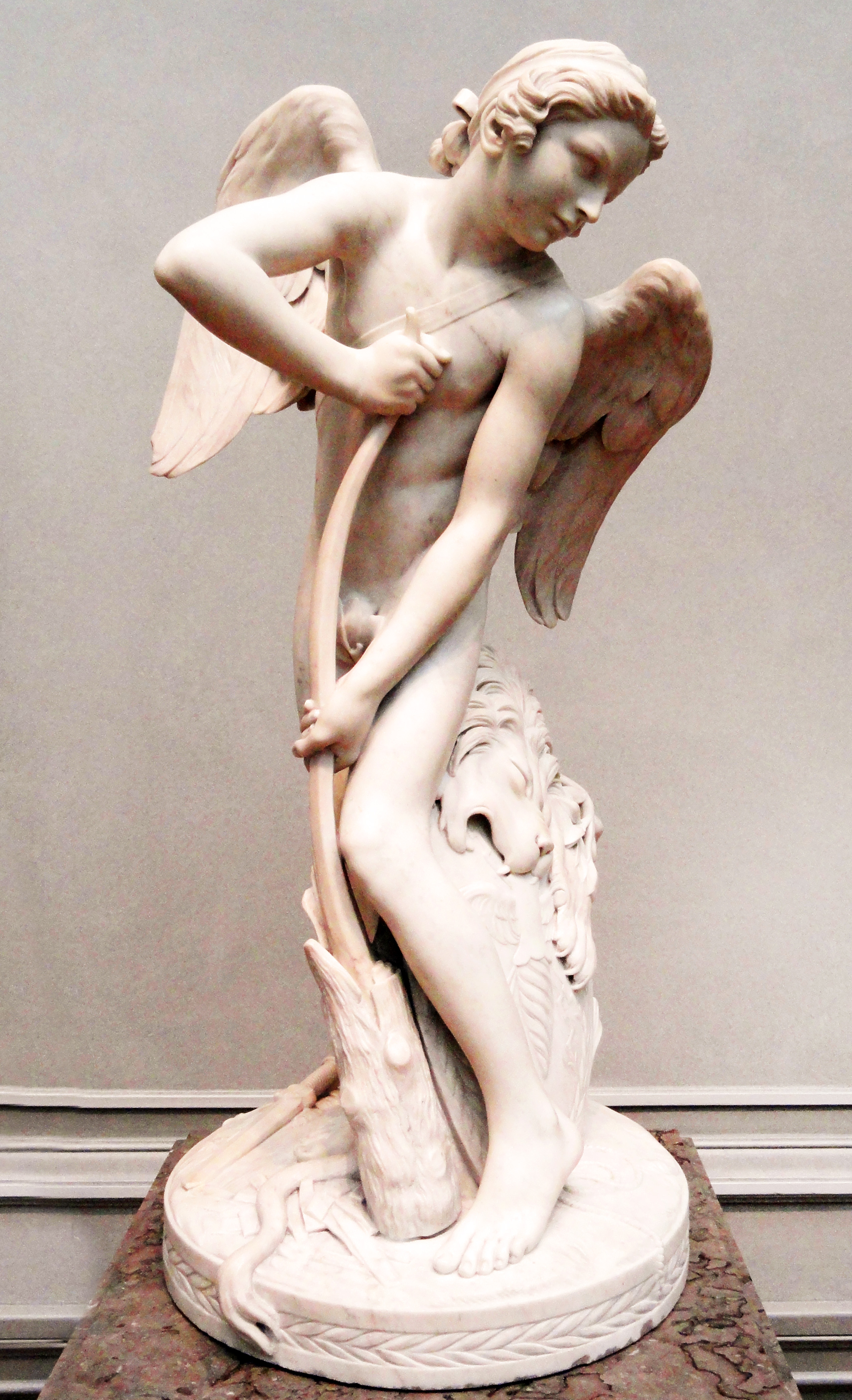 Edmé Bouchardon, Amore si costruisc un arco dal bastone di Ercole, 1750