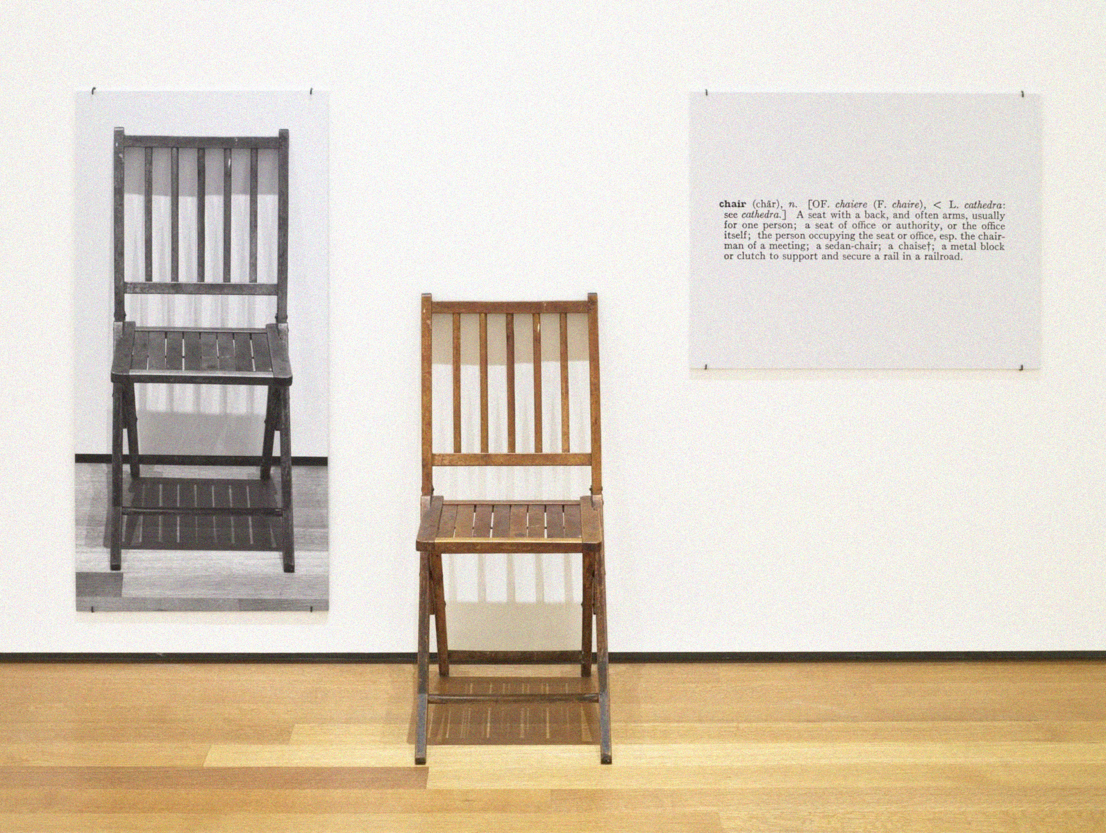 Joseph Kosuth, Una, tre sedie, 1965